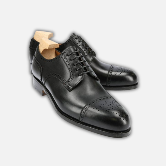 Men's Black Leather Handmade Oxford Shoes