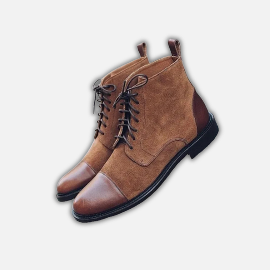 Men's Brown Suede Leather Ankle High Boots