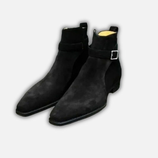 Men's Black Suede Leather Jodhpur Boots