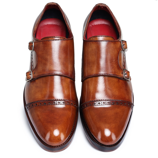 Captoe Double Monk Strap - Brown