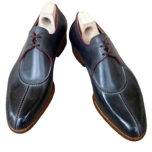 Handmade Men's Black Leather Luxury Shoes