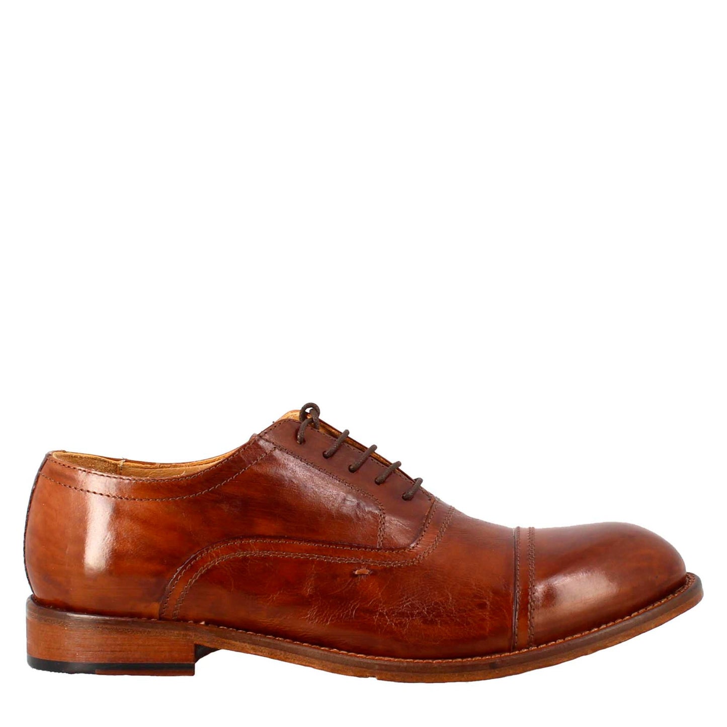 Men's elegant vintage brown oxford shoe in leather