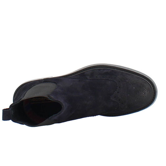 Chelsea boot in blue suede with rubber sole
