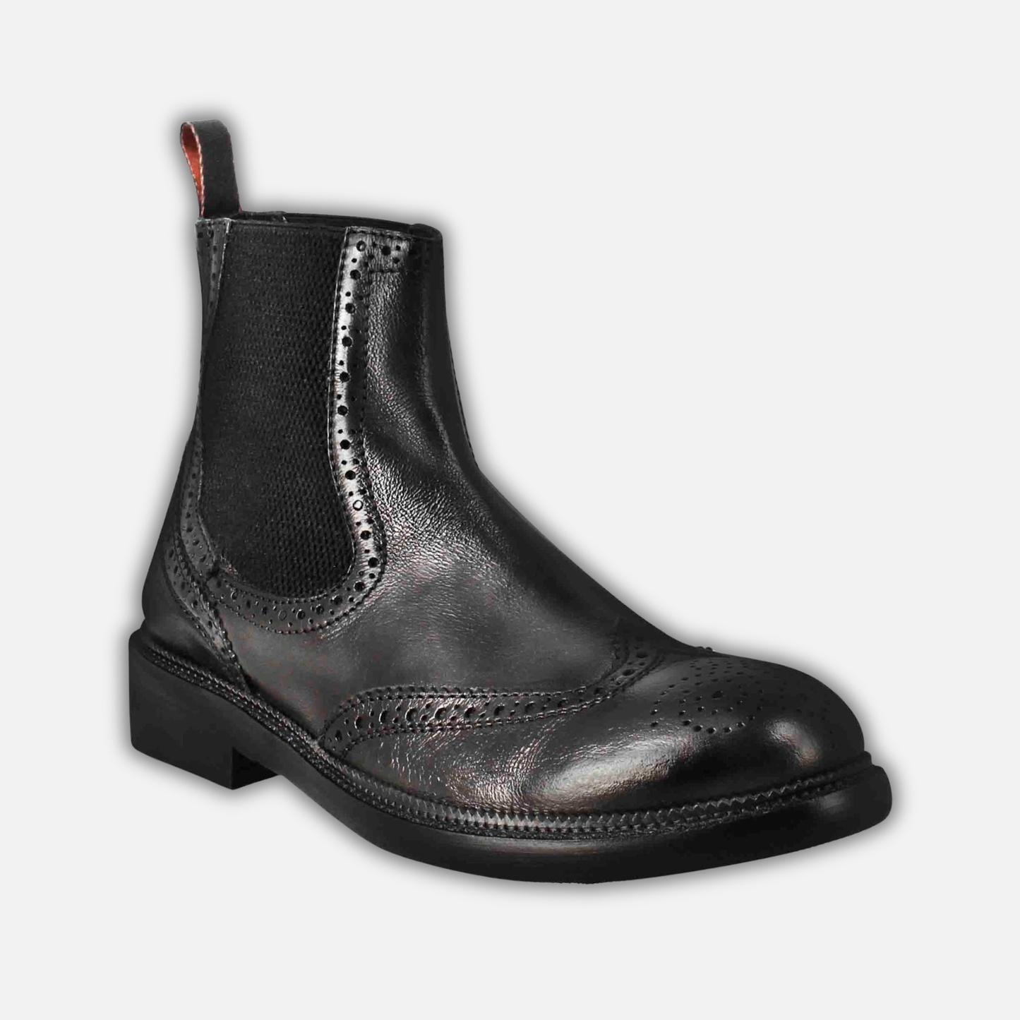 Men's candy chelsea boot in black washed leather
