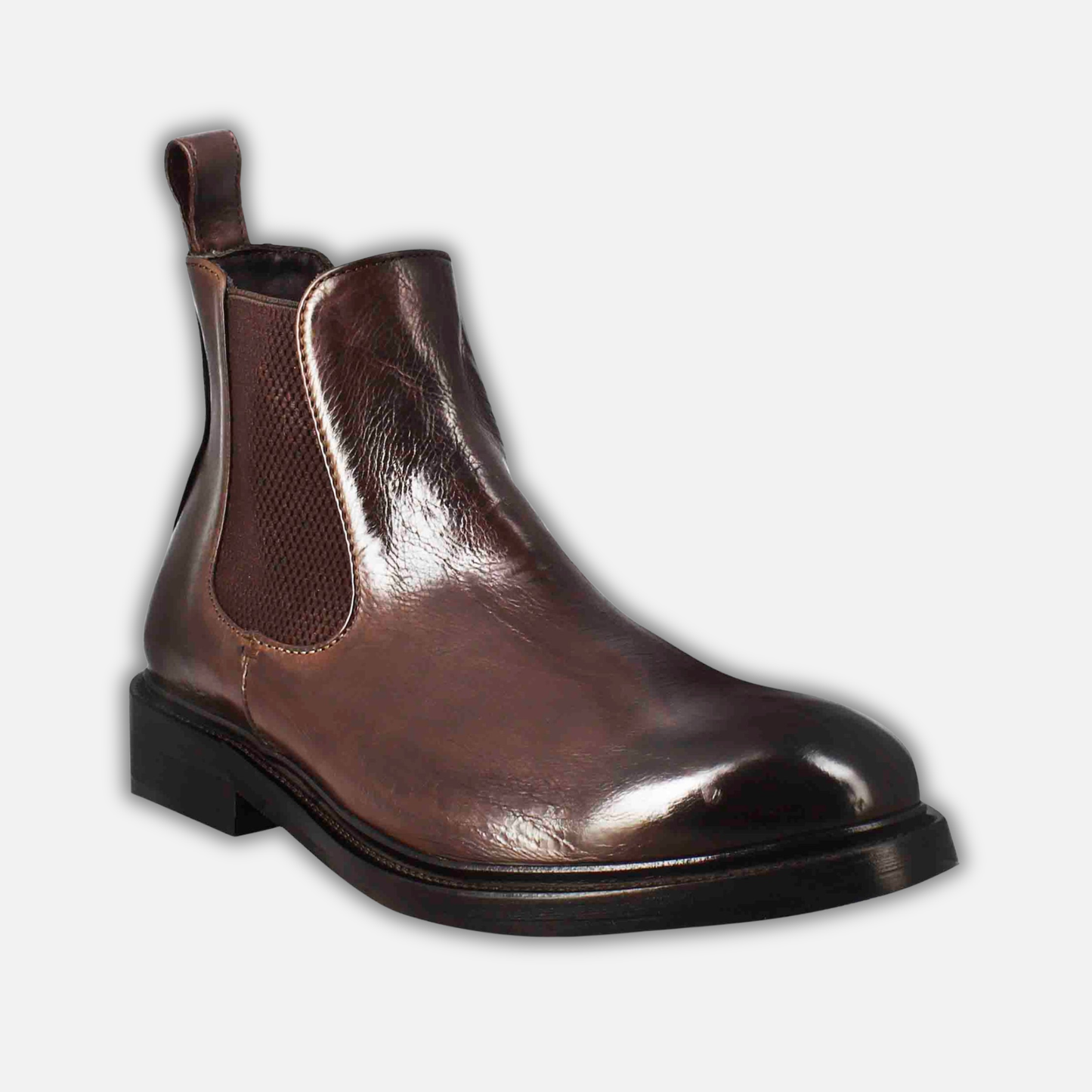Men's Chelsea Diver boot in dark brown washed leather