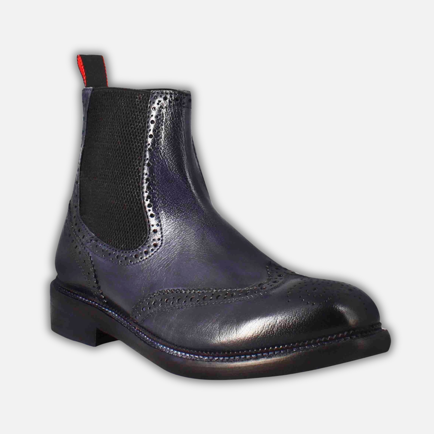 Men's candy chelsea boot in dark blue washed leather