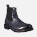 Men's candy chelsea boot in dark blue washed leather