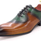 Men's Brown & Purple Leather Formal Oxford Shoes