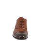 Men's lace-up brogues shoes handmade in brandy and dark brown montecarlo leather