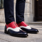 Handmade Men's Tri Tone Genuine Leather Wingtip Oxford Shoes