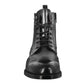 Men's high amphibious brogue boot in black leather