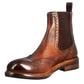 Men's candy chelsea boot in washed leather, dark tan colo