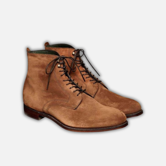Men's Brown Suede Leather Formal Boots