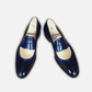 Men's Blue & Beige Patina Leather Moccasin Loafers