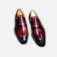 Men's Burgundy Patina Leather Penny Loafers