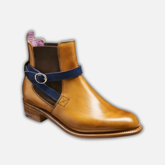 Handmade Men's Tan Brown Leather Jodhpur Boots