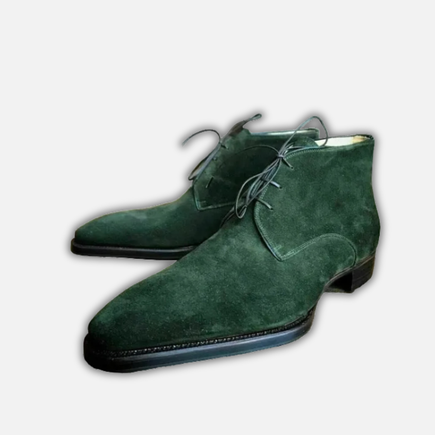 Men's Forest Green Suede Leather Chukka Boots