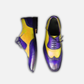 Men's Yellow & Blue Leather Wingtip Oxford Shoes