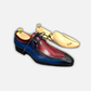Men's Blue & Burgundy Hand Painted Leather Shoes