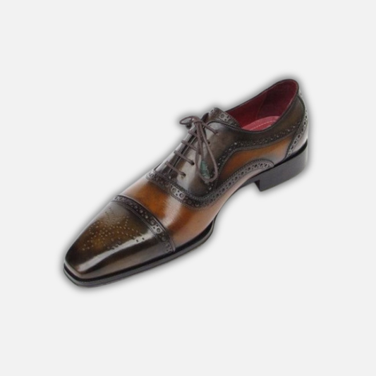 Handmade Men's Brown Leather Brogue Oxfords