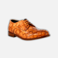 Men's elegant vintage tan derby in woven leather