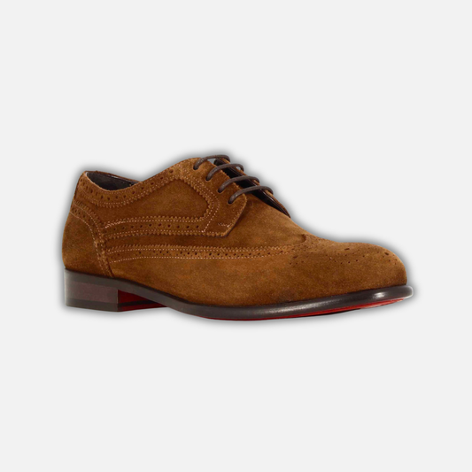 Elegant brown suede derby for men