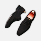 Handmade Men's Black Suede Leather Wingtip Oxford Shoes