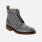 Handmade Men's Grey Wingtip Leather Boots