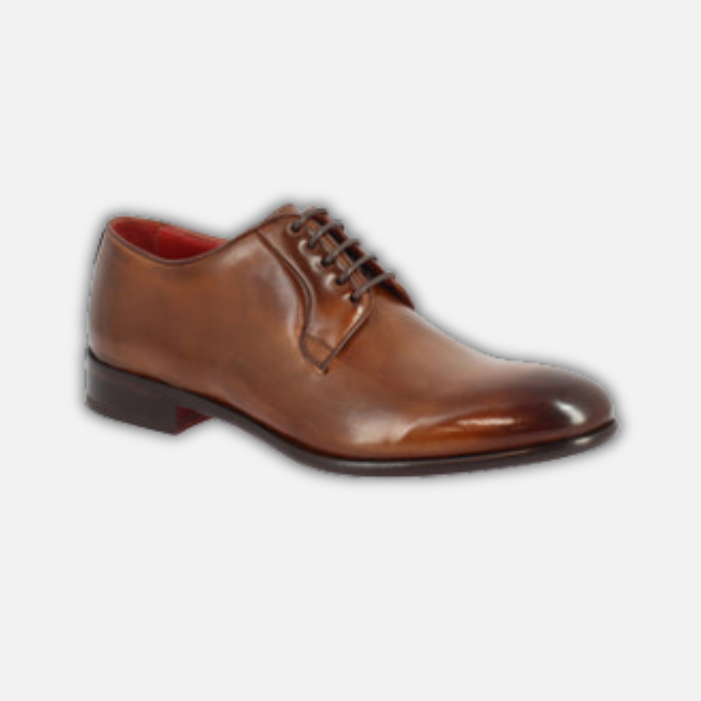 Men's handmade lace-up shoes in brandy leather