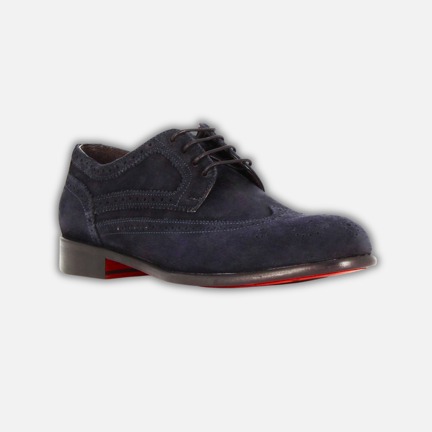 Elegant blue suede derby for men