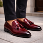 Men's Maroon Leather Tassel Loafers