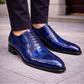 Men's Genuine Blue Patina Leather Oxford Shoes