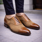 Men's Brown Suede Leather Cap Toe Formal Oxford Shoes