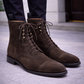 Men's Brown Suede Leather Ankle High Dress Boots