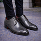 Men's Derby in smooth black leather with square toe and design
