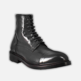 Men's high diver amphibian boot in black washed leather