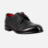 Elegant black derby for men in smooth leather