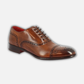 Men's lace-up brogues shoes handmade in montecarlo brandy leather