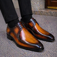 Men's Tan Brown Patina Leather Derby Shoes