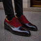 Men's Black & Maroon Suede Leather Oxford Shoes