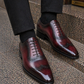 Men's Genuine Brown Leather Wingtip Oxford Shoes
