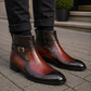 Handmade Men's Brown Patina Leather Jodhpur Boots