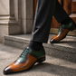 Men's Brown & Purple Leather Formal Oxford Shoes