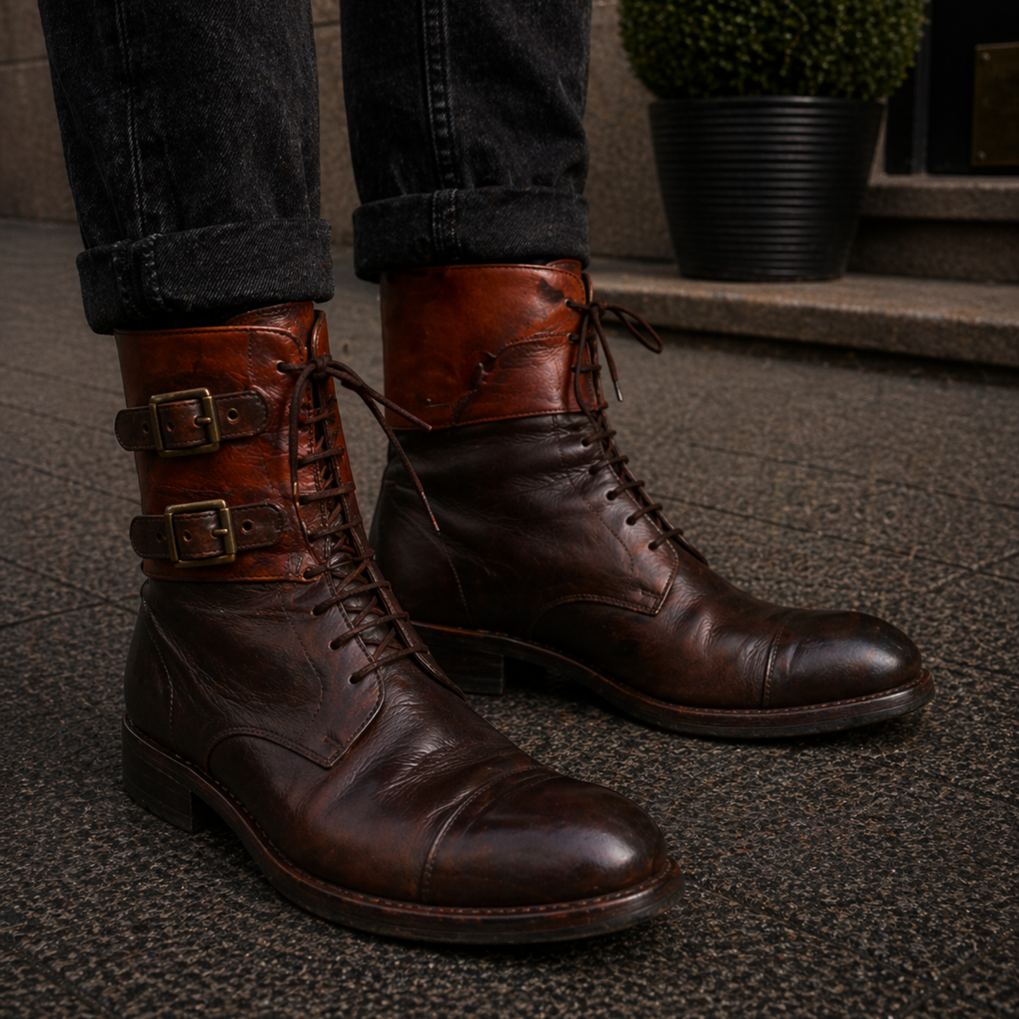 Handmade Men's Genuine Leather Army Boots