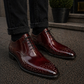 Men's Handmade Ox Blood Leather Medallion Toe Shoes