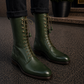 Men's Genuine Green Leather Long Boots