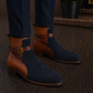 Men's Brown & Blue Suede Leather Jodhpur Boots
