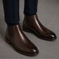 Classic men's handmade ankle boots in brown leather