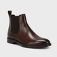Classic men's handmade ankle boots in brown leather