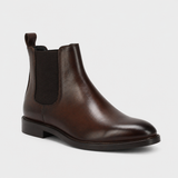 Classic men's handmade ankle boots in brown leather